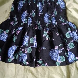 Wild Fable Black and Blue Floral Mini Skirt